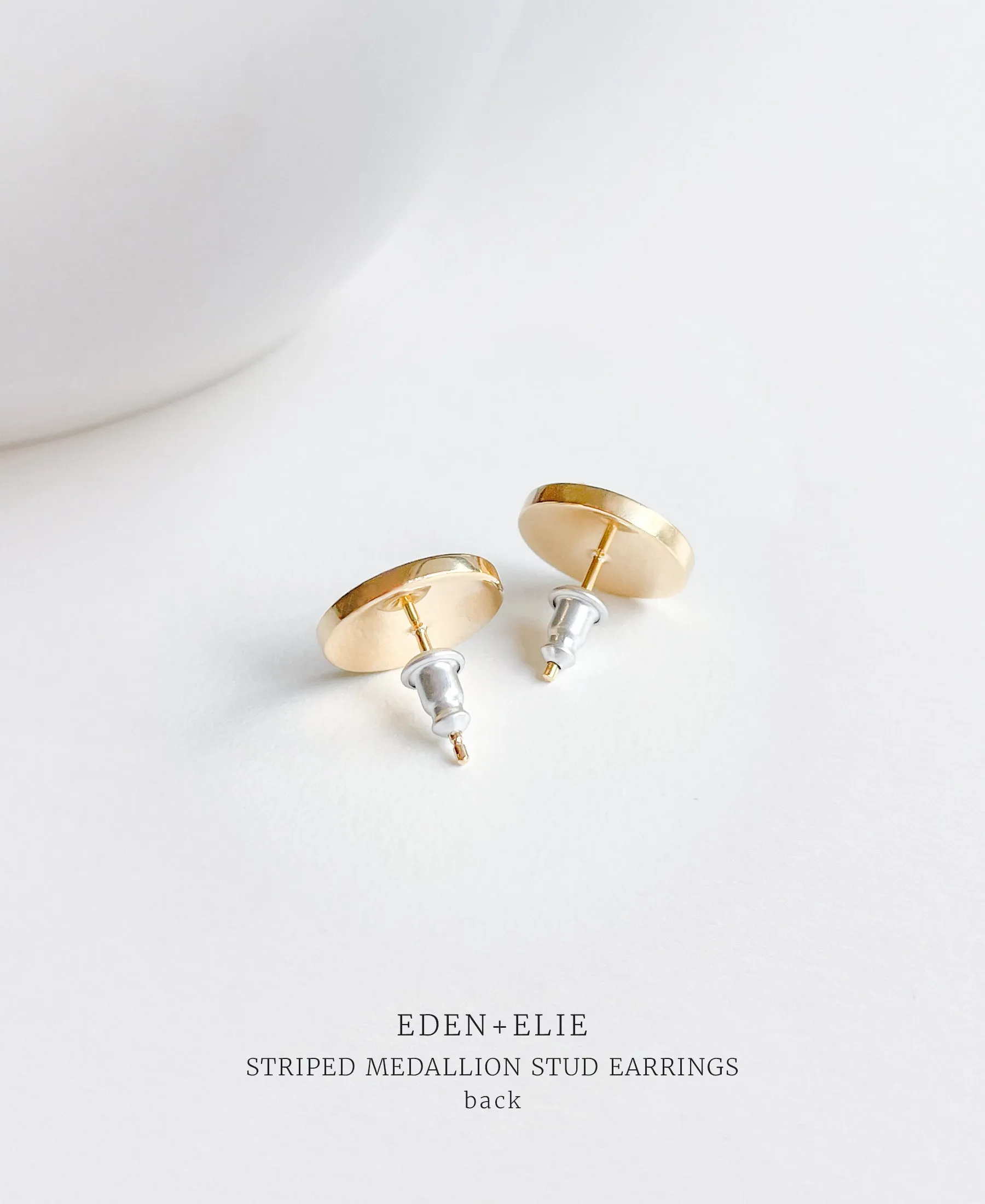 EDEN   ELIE Striped Medallion stud earrings - blossom