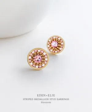 EDEN   ELIE Striped Medallion stud earrings - blossom