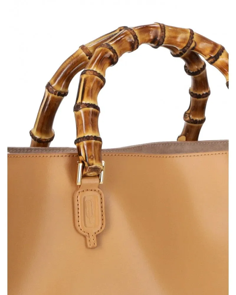 Elettra Large Satchel Bamboo handles