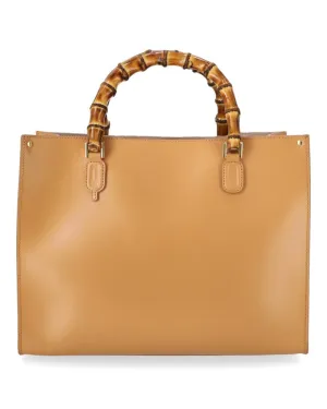 Elettra Large Satchel Bamboo handles