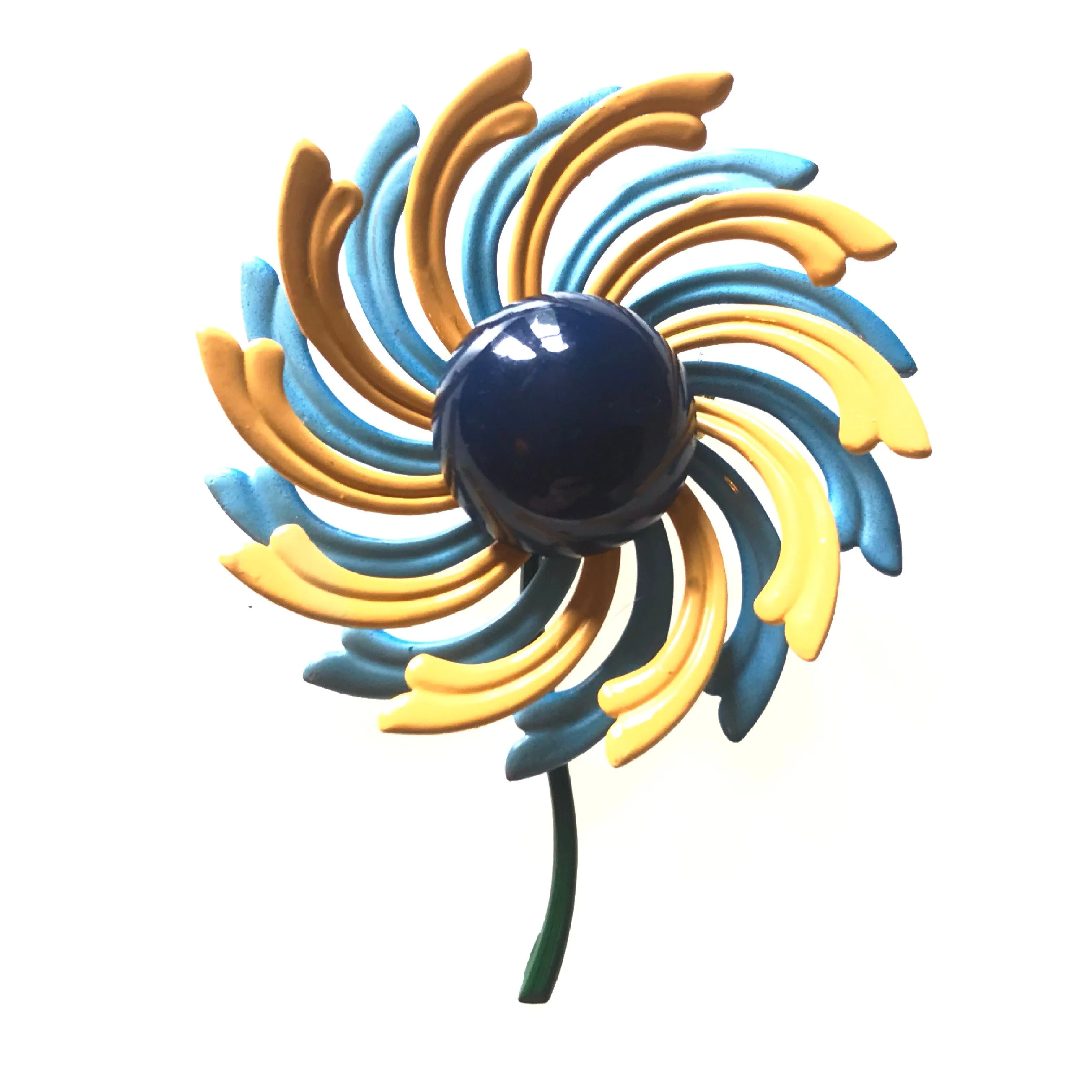 Enamelled Flower Brooch.