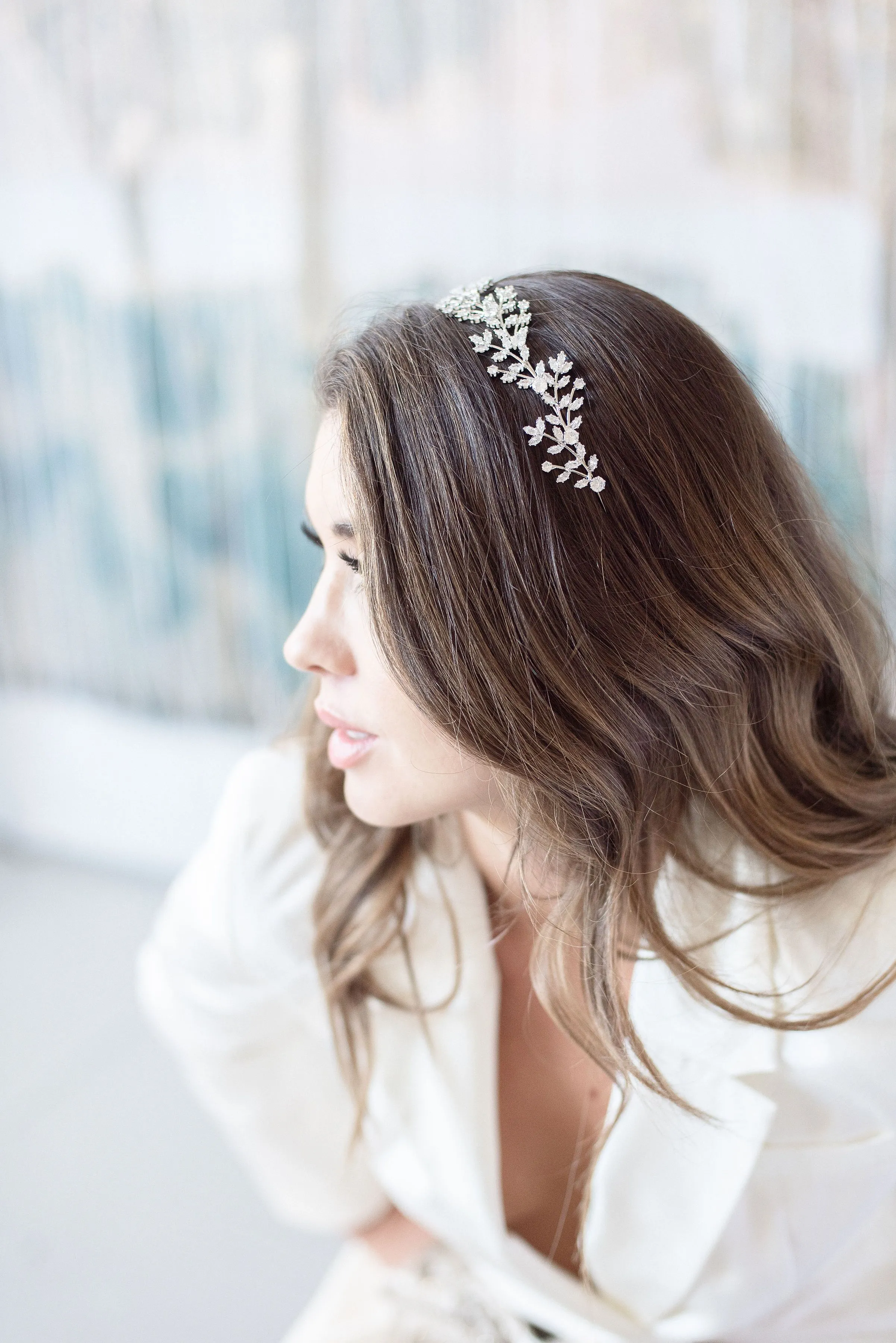 FABRICE Simulated Diamond Headband Headpiece