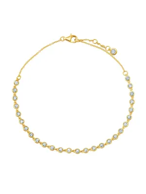 Fancy Bezel Anklet in Gold