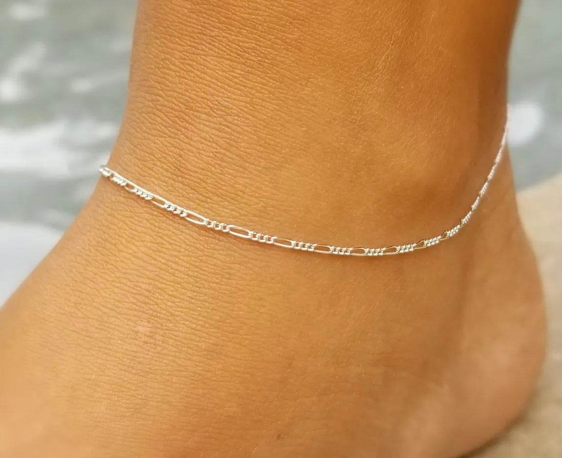 Fine Figaro Anklet (Sterling Silver or 14K Gold Fill)