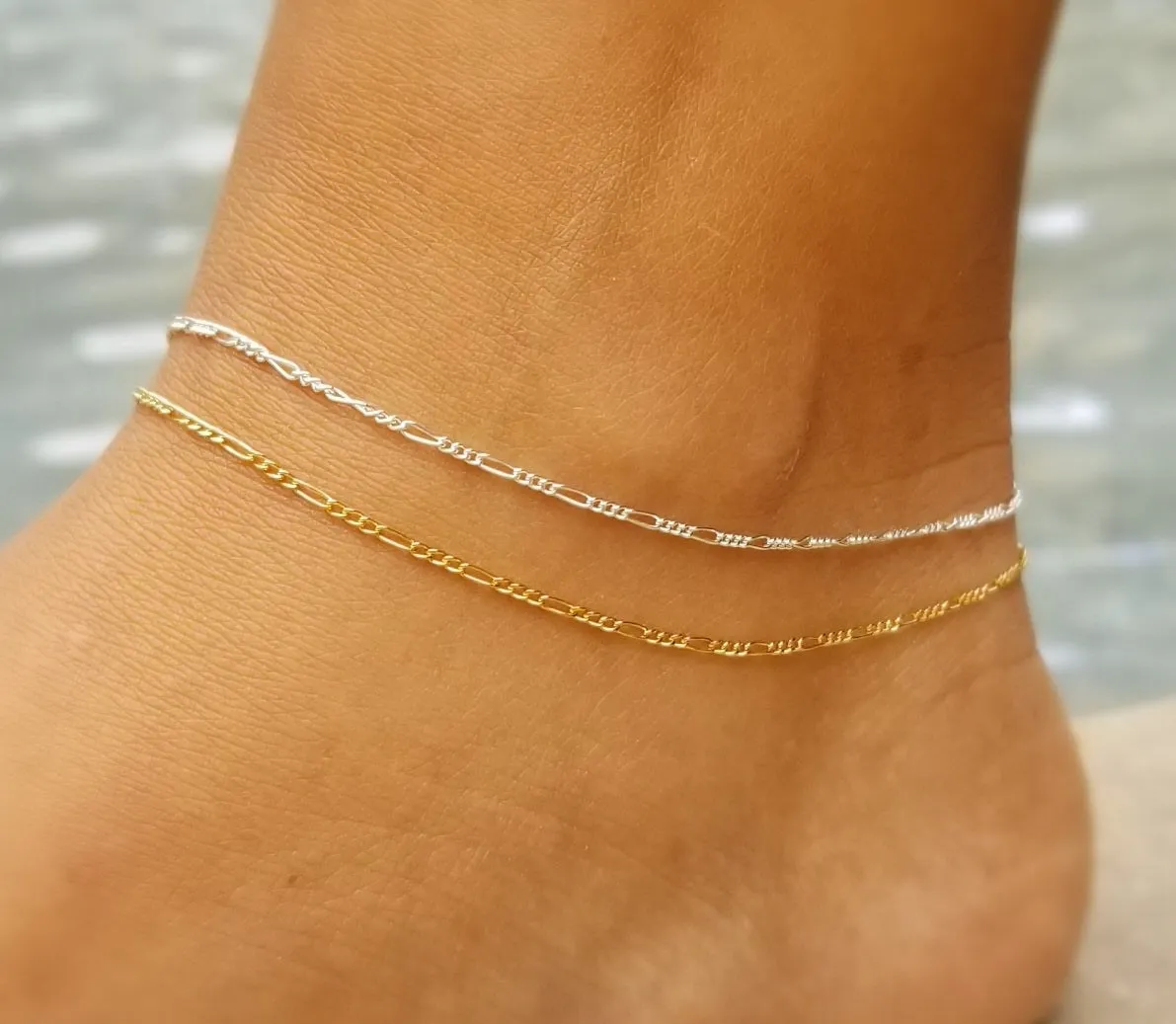 Fine Figaro Anklet (Sterling Silver or 14K Gold Fill)