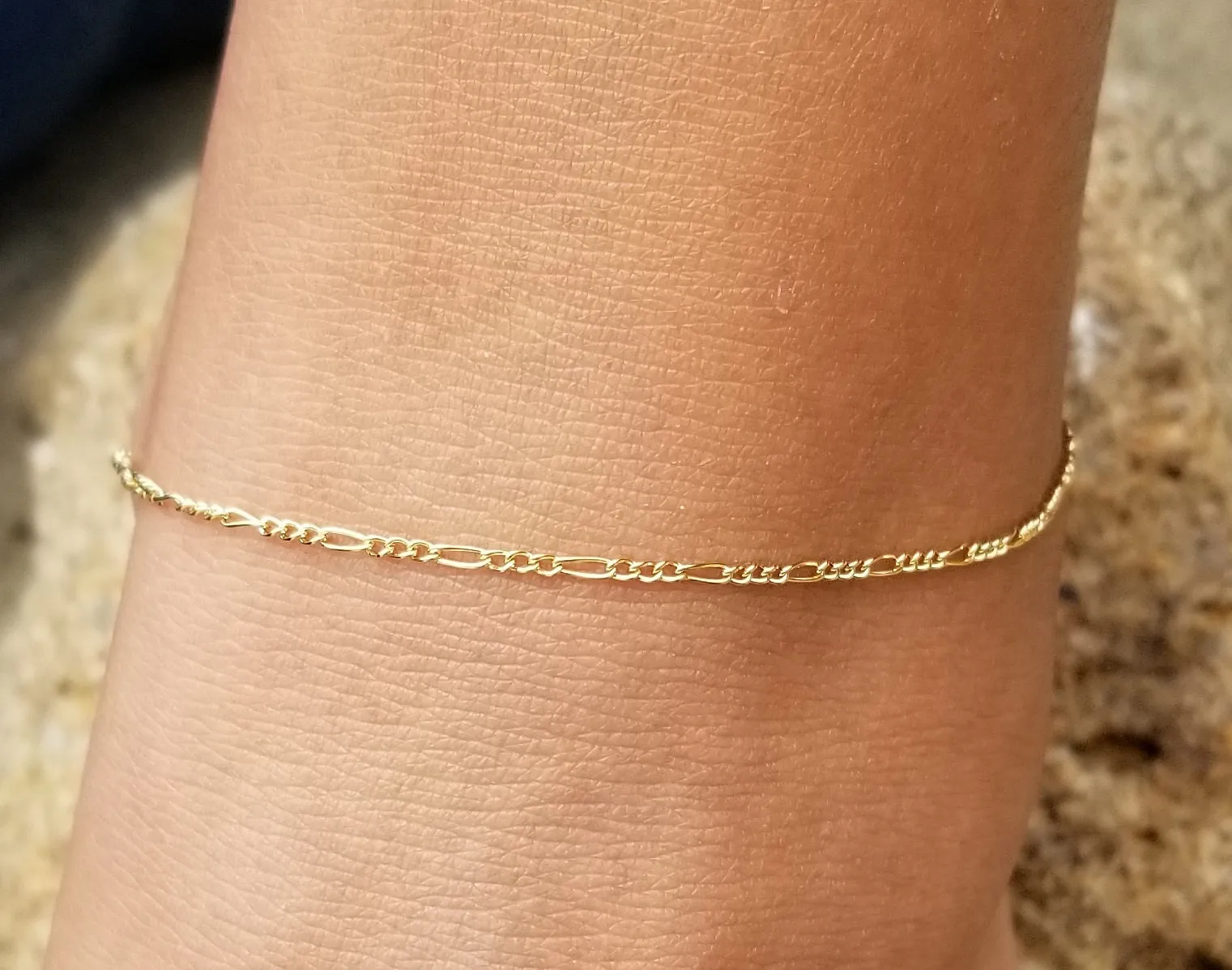 Fine Figaro Anklet (Sterling Silver or 14K Gold Fill)