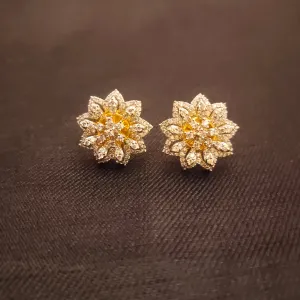 Flower Shape American Diamond Stud Earrings