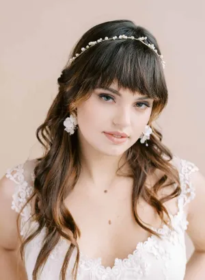 Freshwater pearl daisy chain hair vine - Style #2136