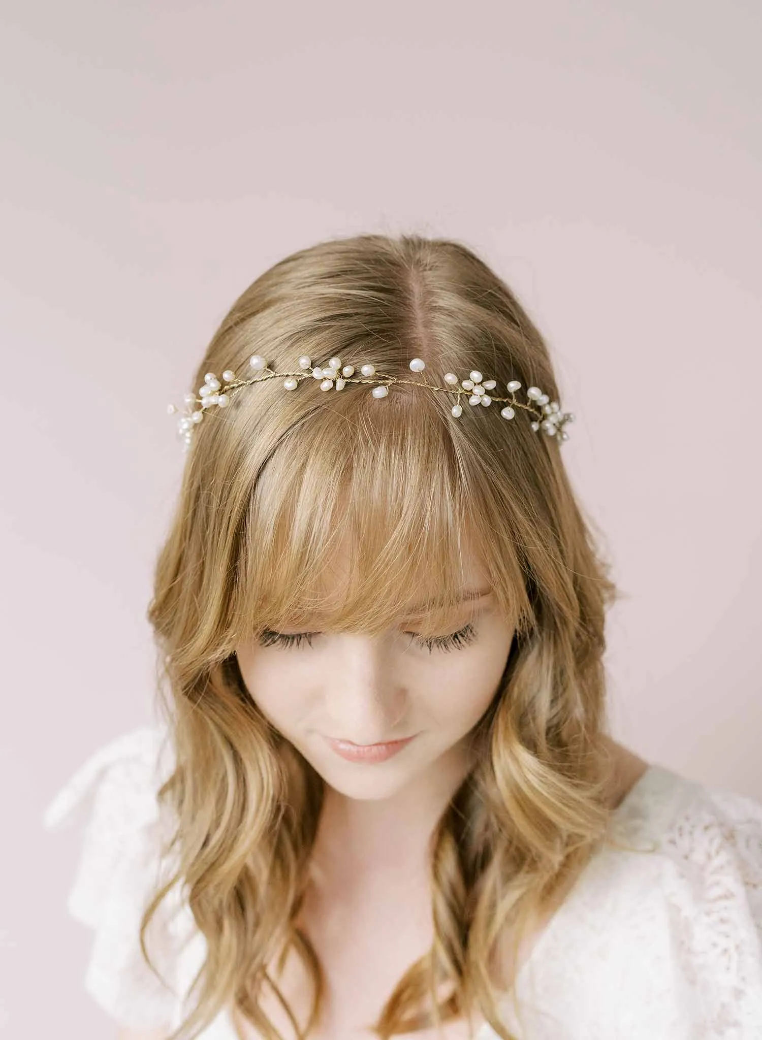 Freshwater pearl daisy chain hair vine - Style #2136