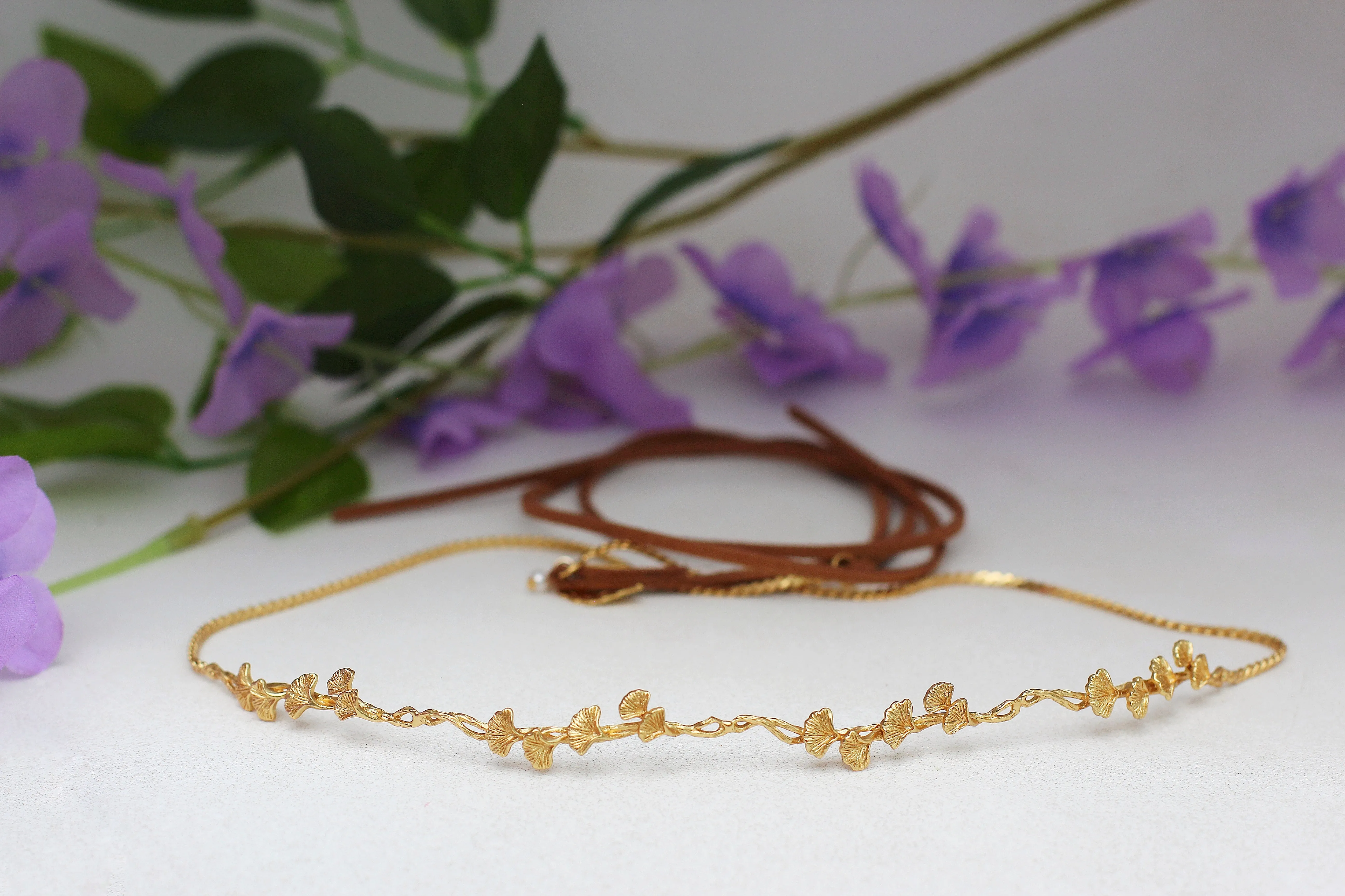 Ginkgo Leaves Durable Hair Chain / Wreath