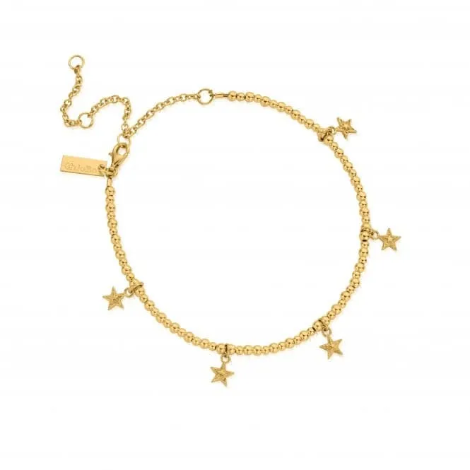 Gold Mini Cute Multi Star Anklet GANMC3031