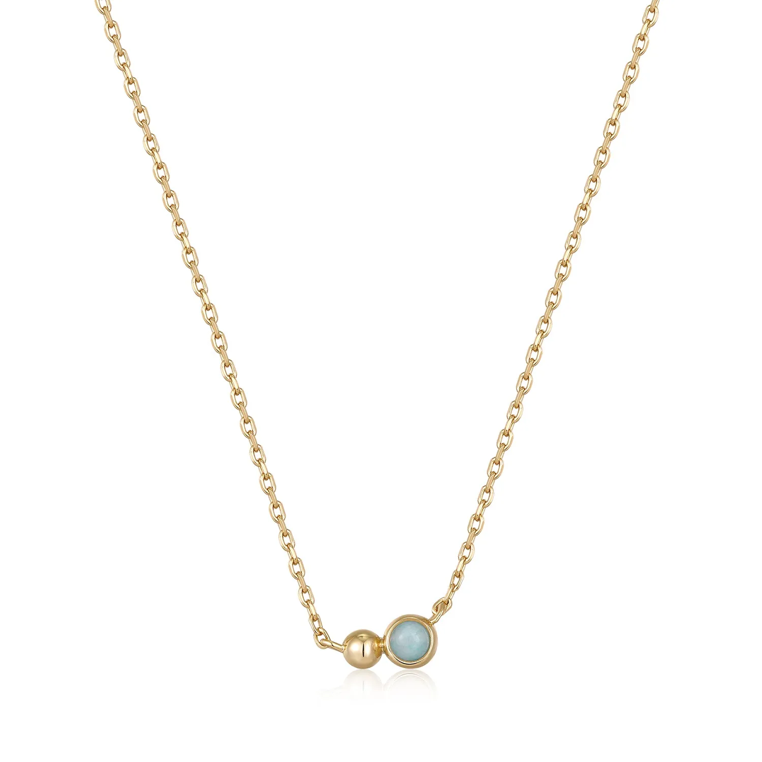 Gold Orb Amazionite Pendant Necklace