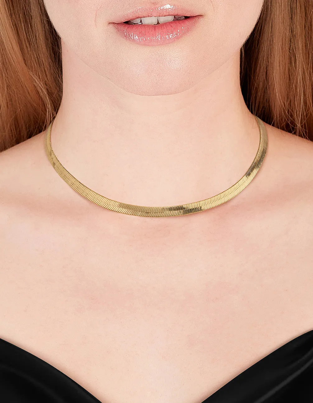 Gold Thick Snake Chain Necklace