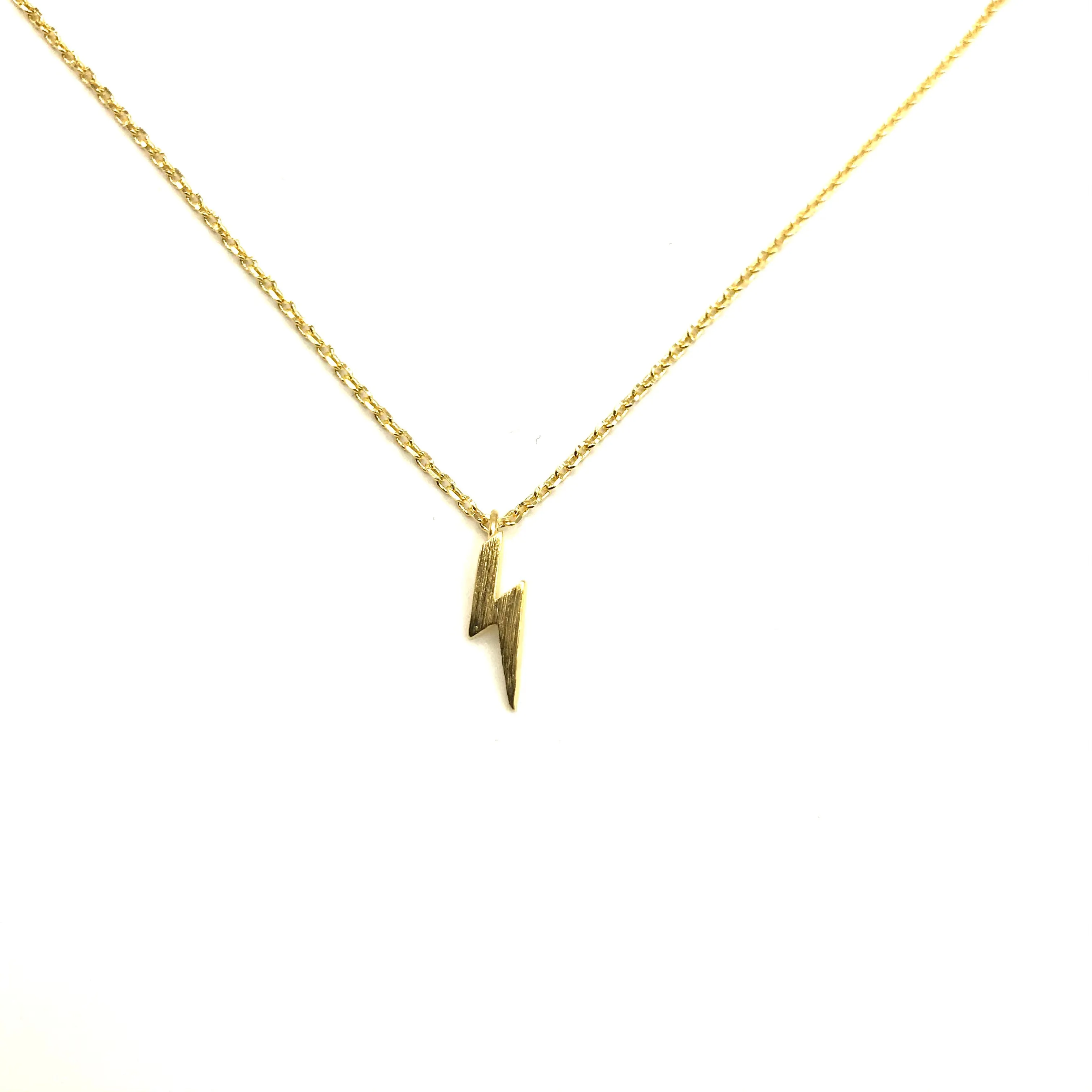 Golden lightning bolt necklace