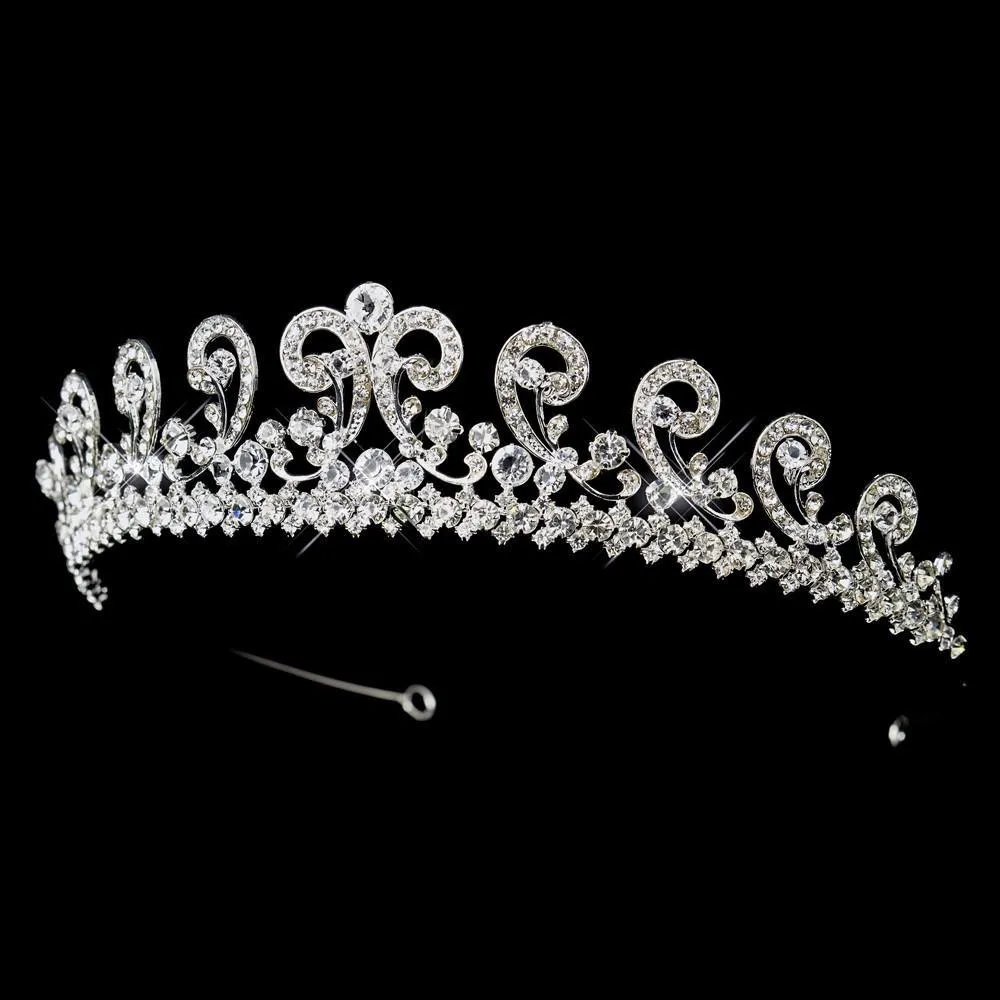 Gorgeous Crystal Swirl Bridal Tiara Crown Headpiece