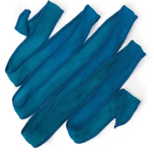 Hand-Dyed Silk Ribbon - Peacock Blue