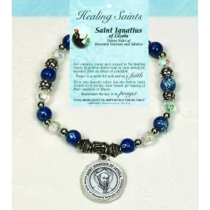 Healing Saint Italian Charm Bracelet - Saint Ignatius of Loyola - Pack of 4