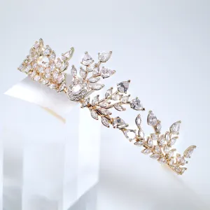 Imperial Blossom Diadem Queen Tiara , Bridal Crown Tiara, Swarovski Crystal Wedding Tiara, Crystal Wedding Crown, Tiara Bride