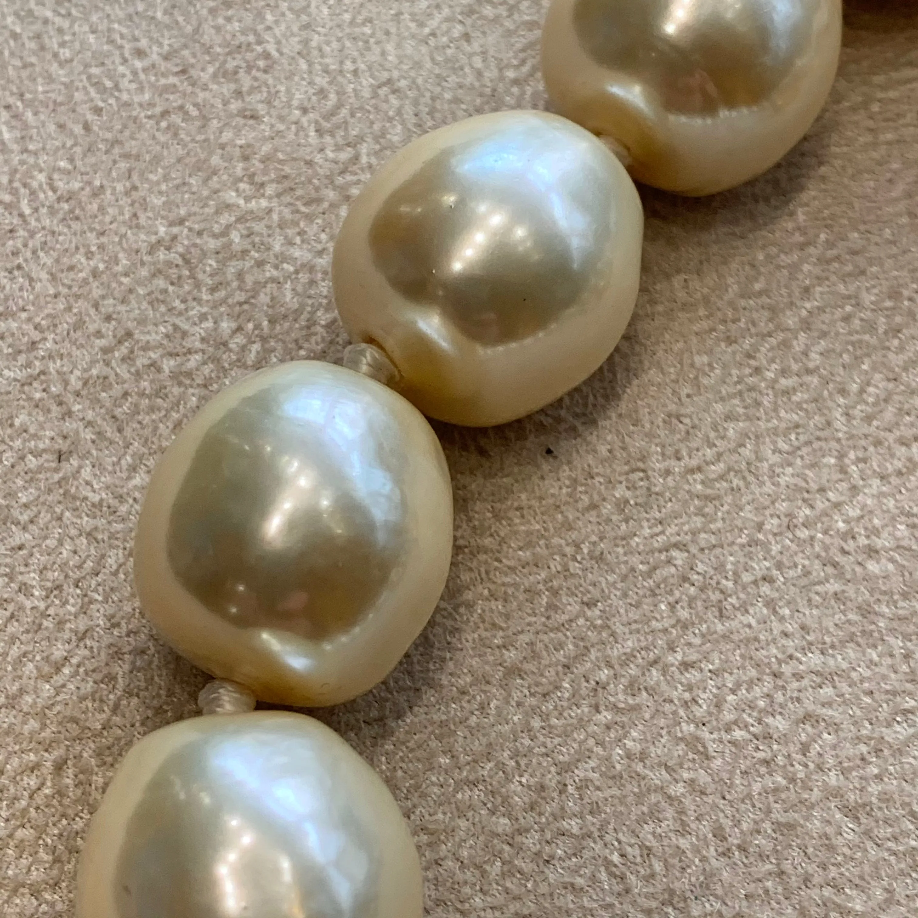 Karl Lagerfeld Chunky Glass Pearl Necklace