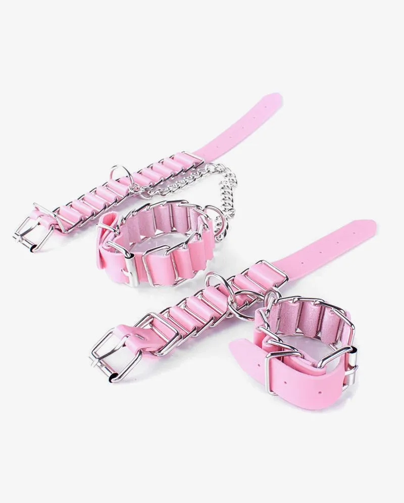 Leather Metal Hand Wrist Cuffs   Ankle Foot Cuffs