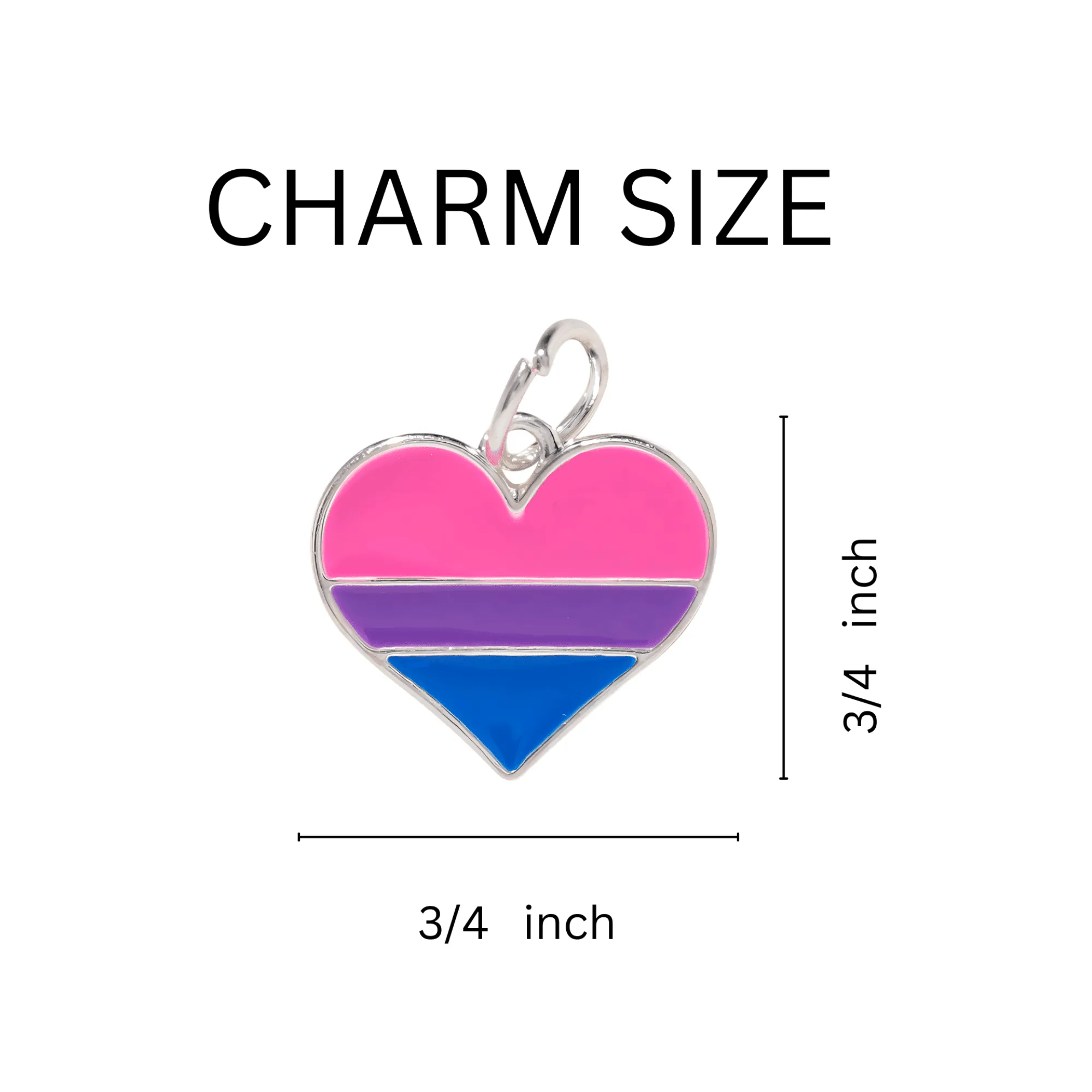 Love Is Love Bisexual Heart Retractable Charm Bracelets