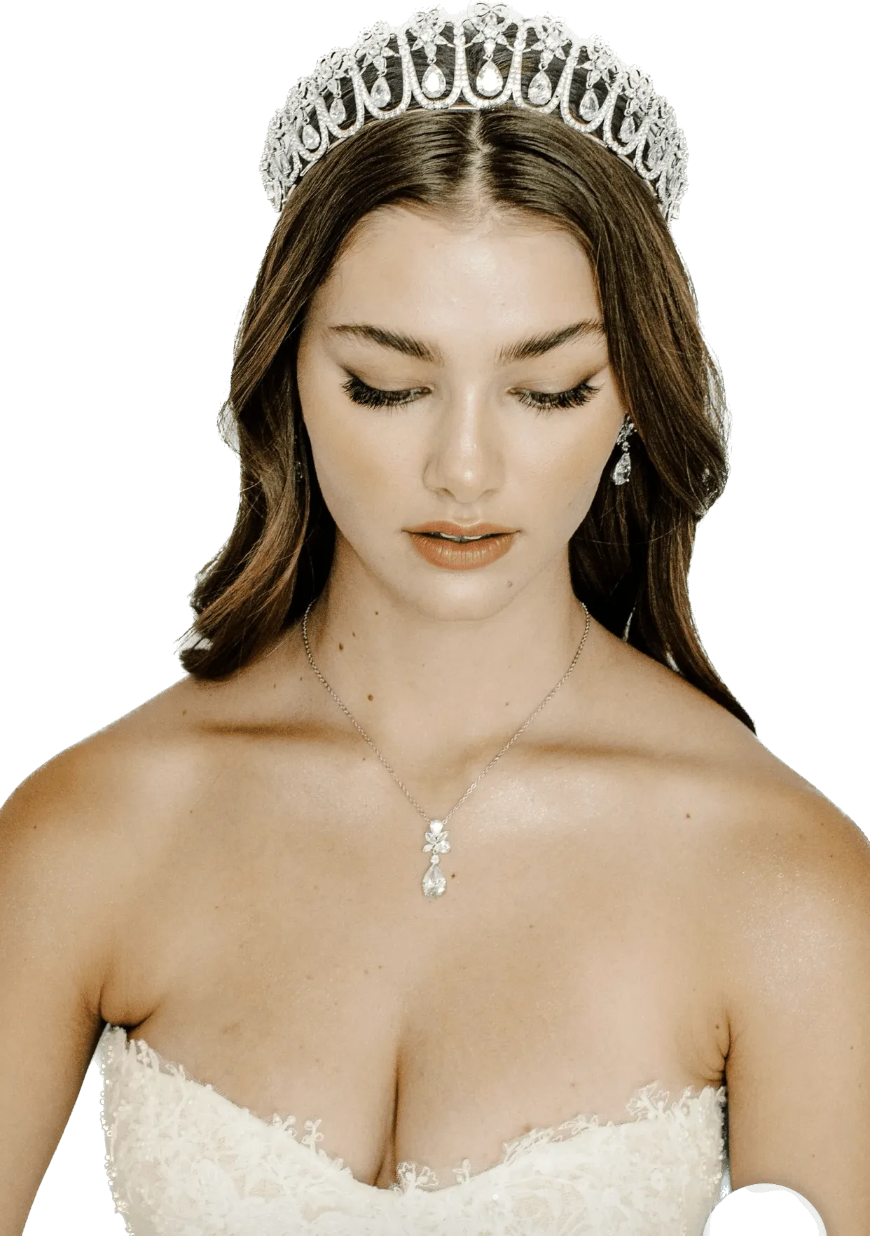 LOVERS KNOT Tiara - All Simulated Diamond Version