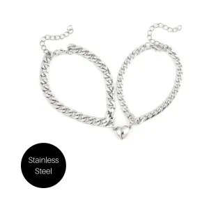 Magnetic Heart Bracelet Pair