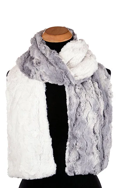 Men's Classic Scarf - Two-Tone, Luxury Faux Fur in Winter River