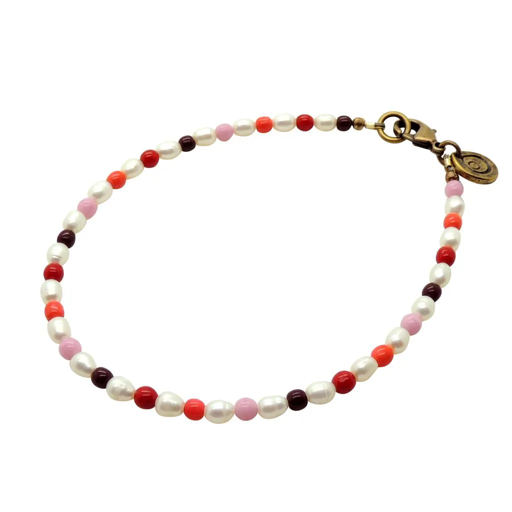 Miami Pink Freshwater Pearl Anklet