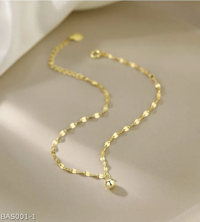 Minimalist design bead anklet