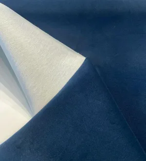 Modern Velvet Blue Navy Ink Upholstery Fabric by the yard