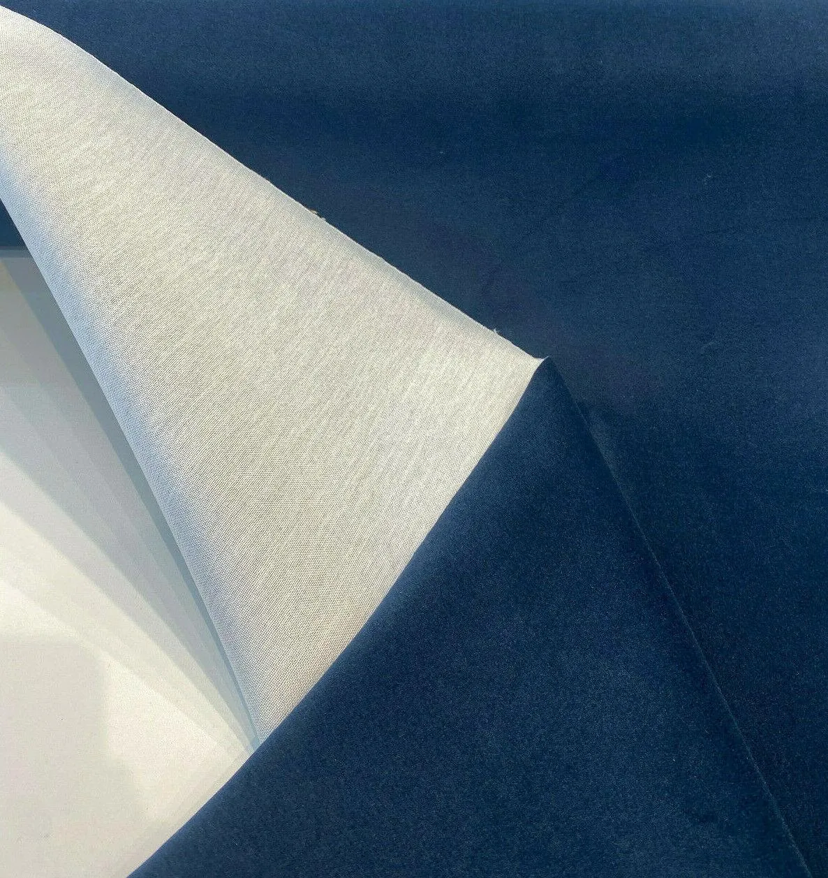 Modern Velvet Blue Navy Ink Upholstery Fabric by the yard