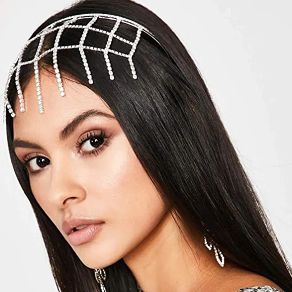 Multi-Layer Crystal Head Chain Jewelry Link Headband Hair Accessory