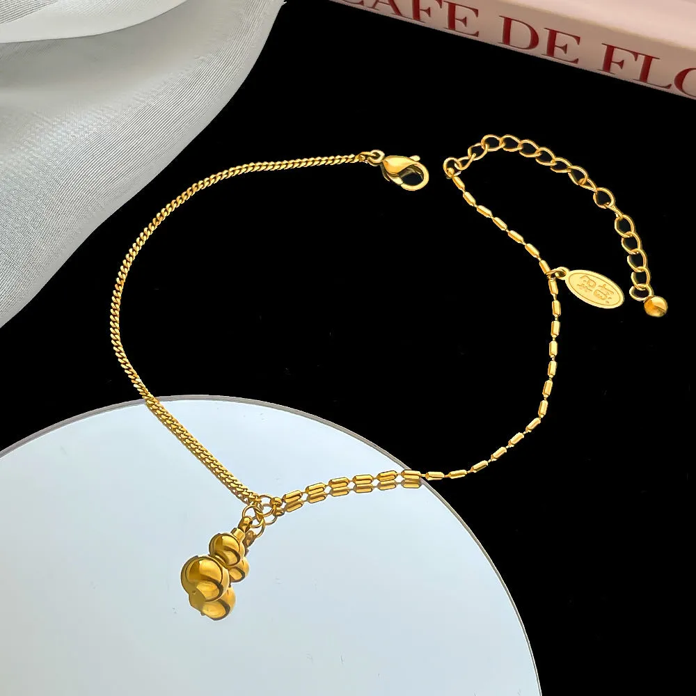 Niche Retro Safe Gourd Anklet Asymmetric Light Luxury Women