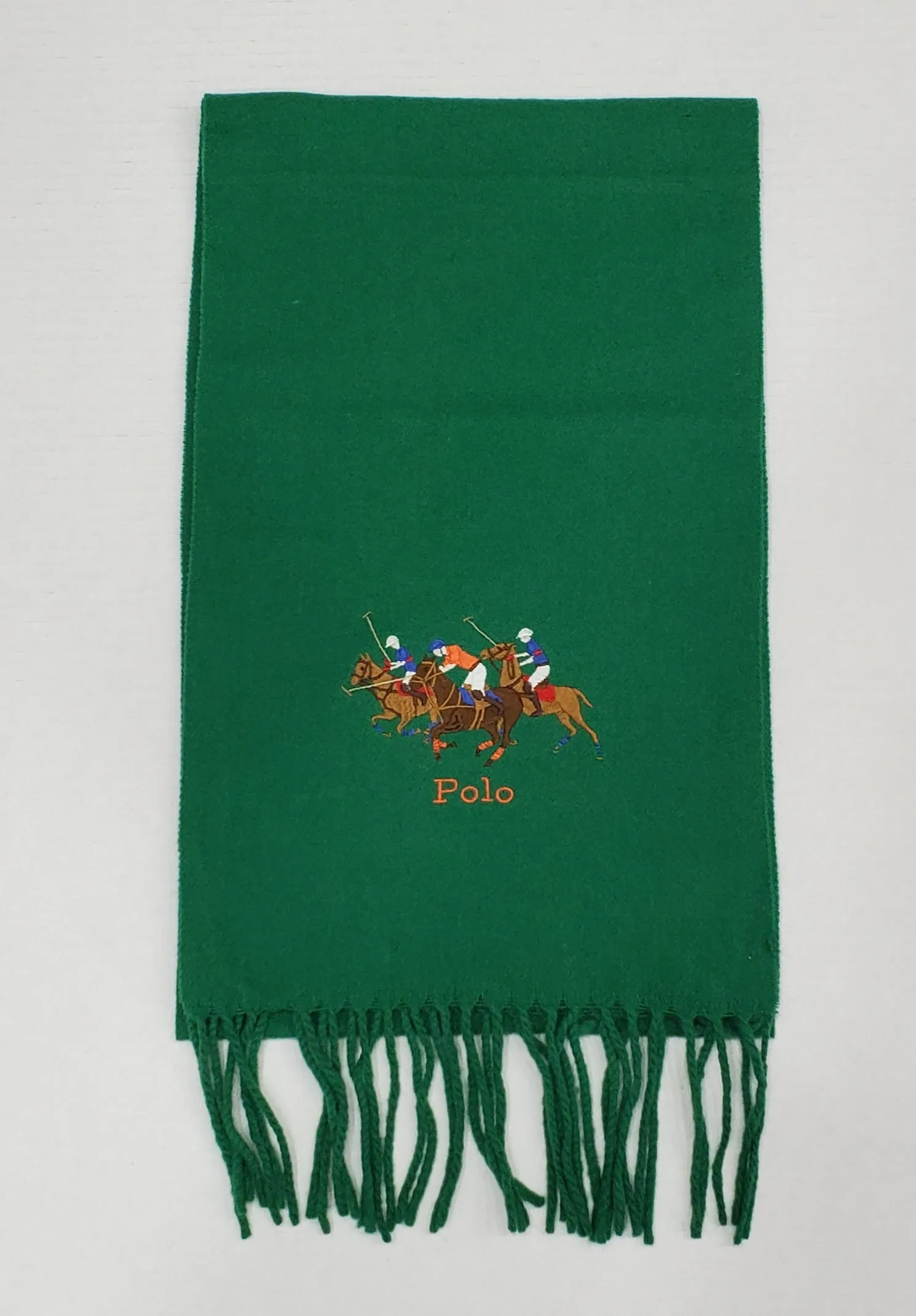 Nwt Polo Ralph Lauren Green Triple Pony Scarf