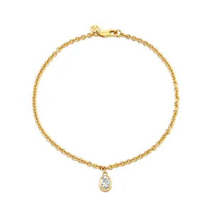 Oval Diamond Chain Anklet