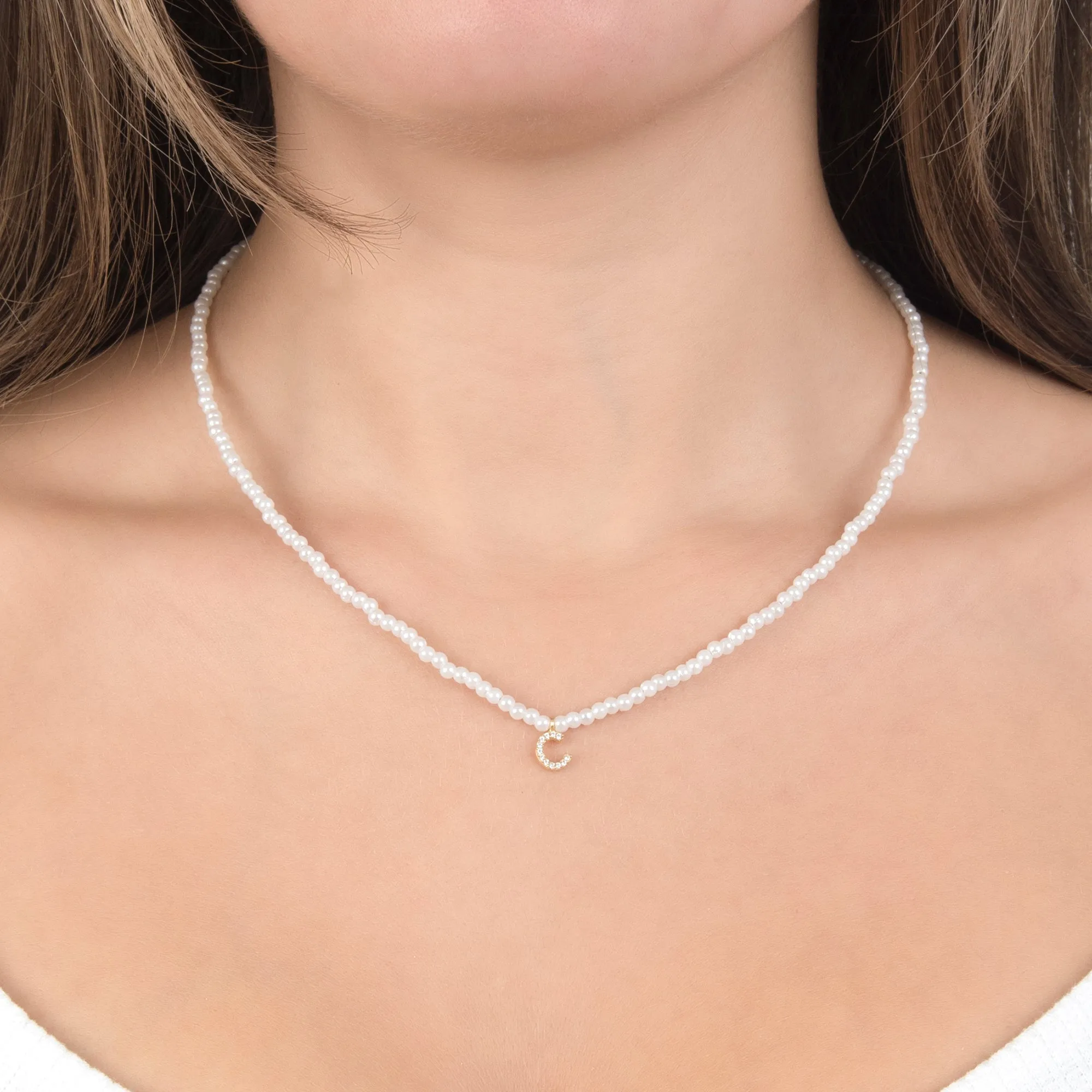 Pearls Initial Necklace