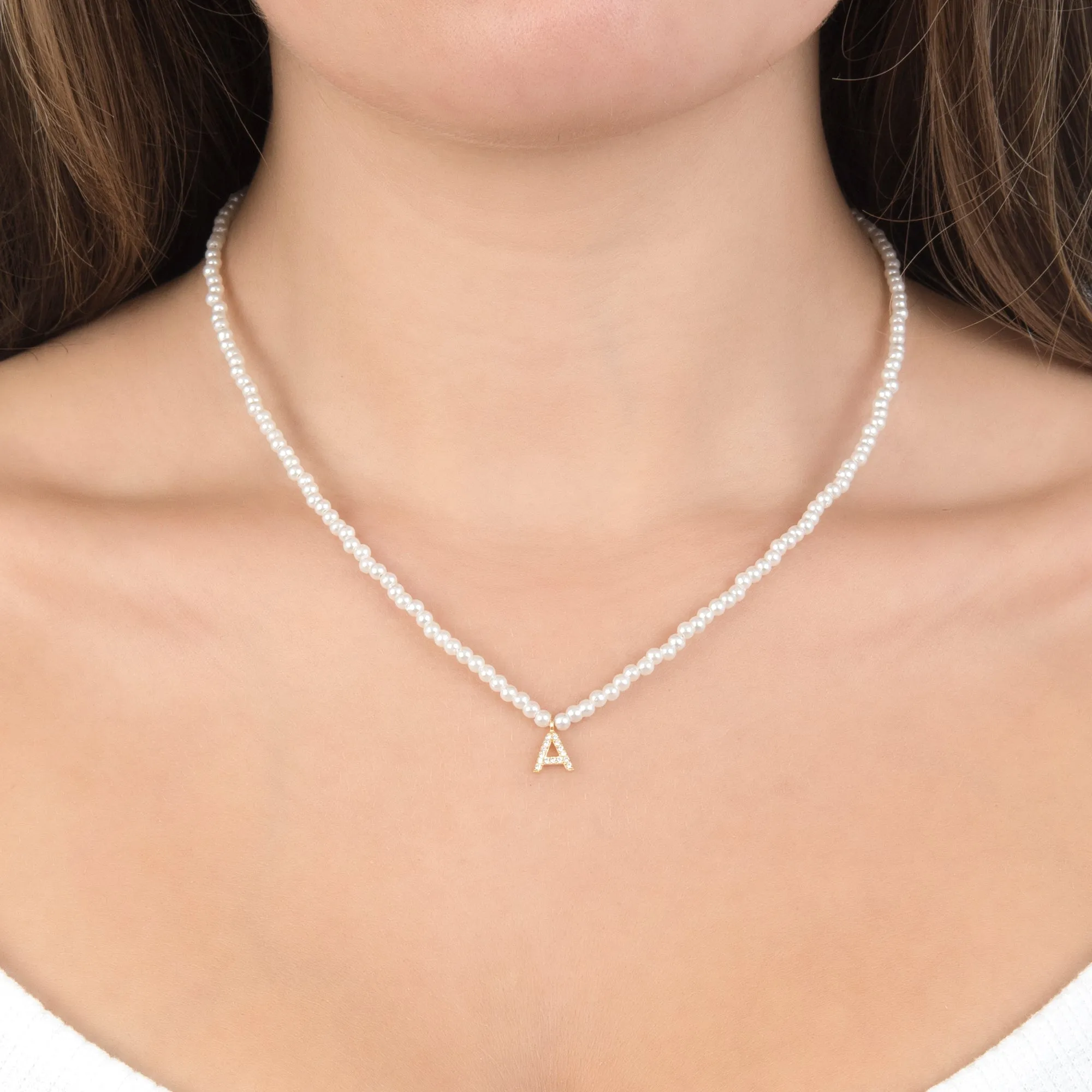 Pearls Initial Necklace