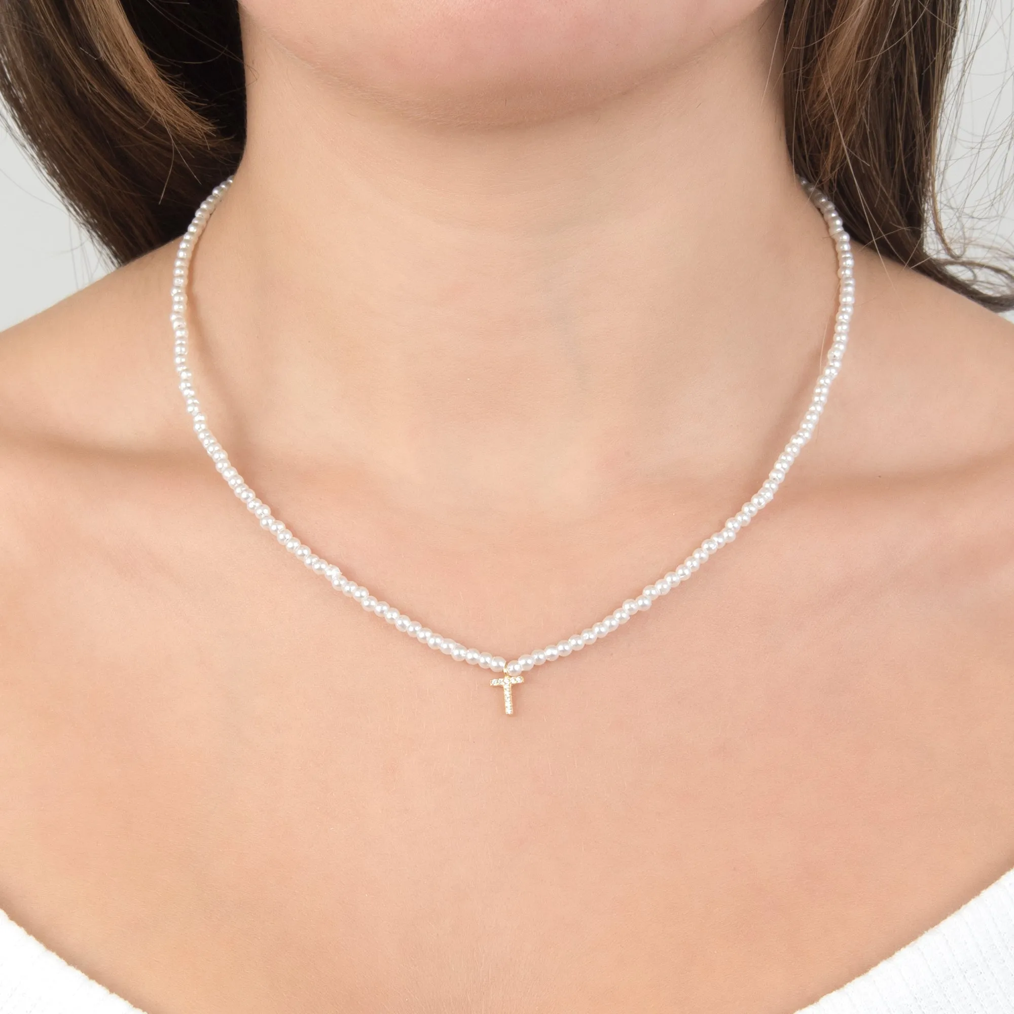 Pearls Initial Necklace