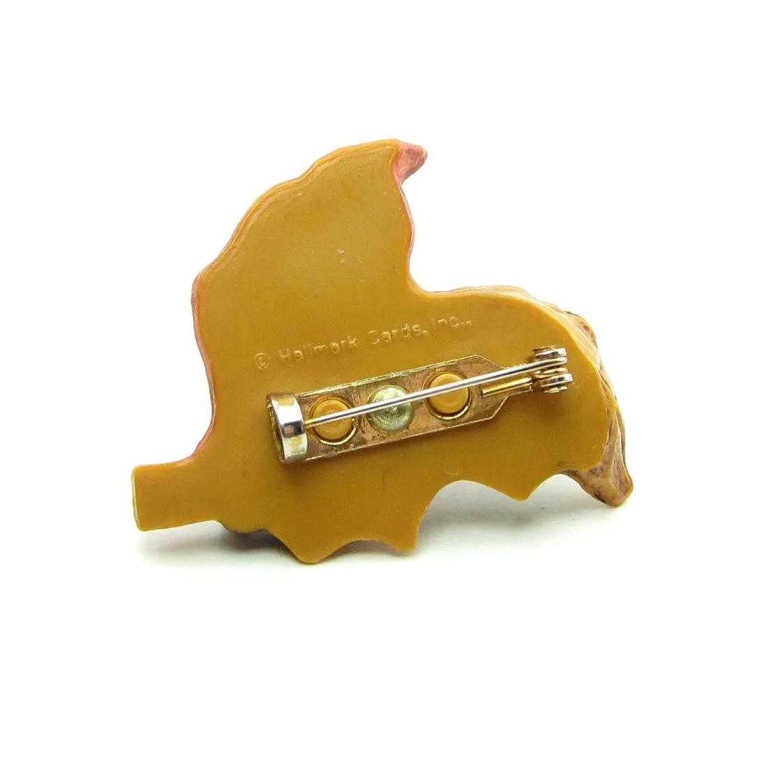 Pixie Boy Sleeping in Autumn Leaf Vintage Hallmark Lapel Pin