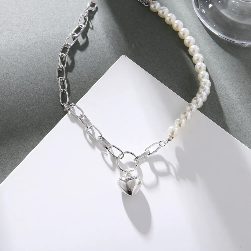 Pre Order:  Heart-Shaped Pearl Collarbone Necklace