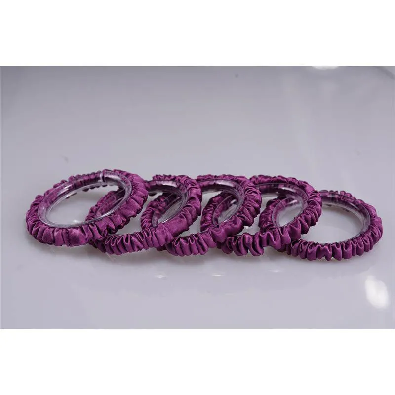 Reddish purple silk scrunchies mini