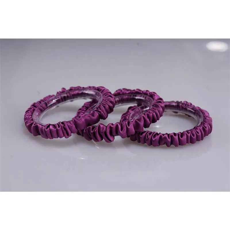 Reddish purple silk scrunchies mini