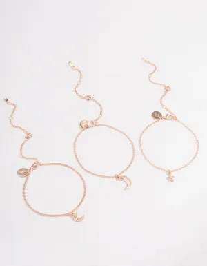 Rose Gold Celestial Bracelet or Anklet Pack