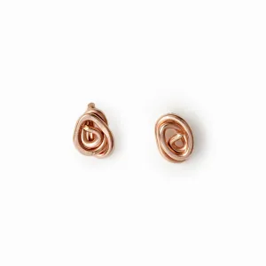 Rose Gold Knot Stud Earrings