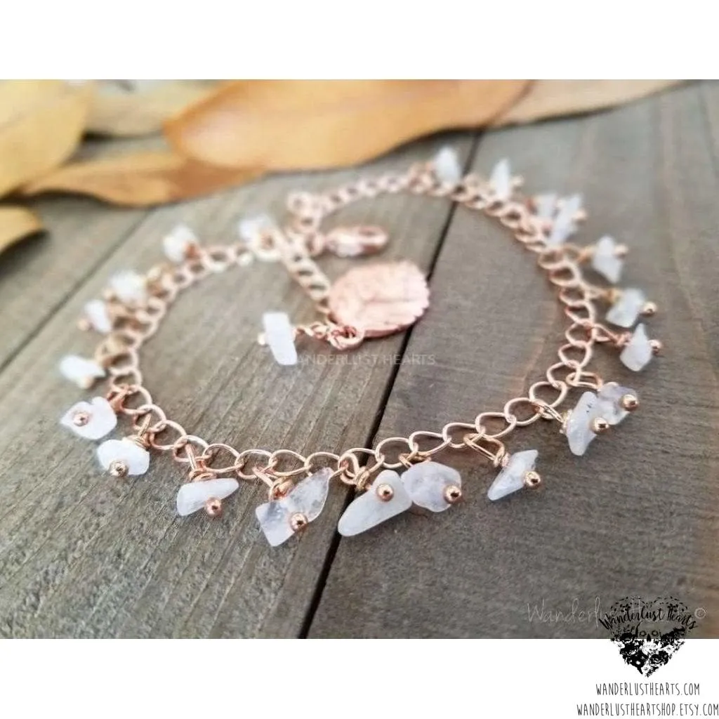 Rose gold moonstone anklet bracelet