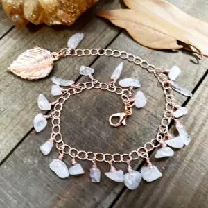 Rose gold moonstone anklet bracelet