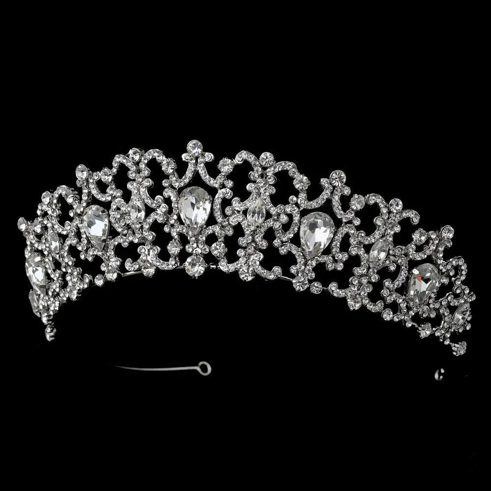 Royal Antique inspired Crystal Tiara Headpiece