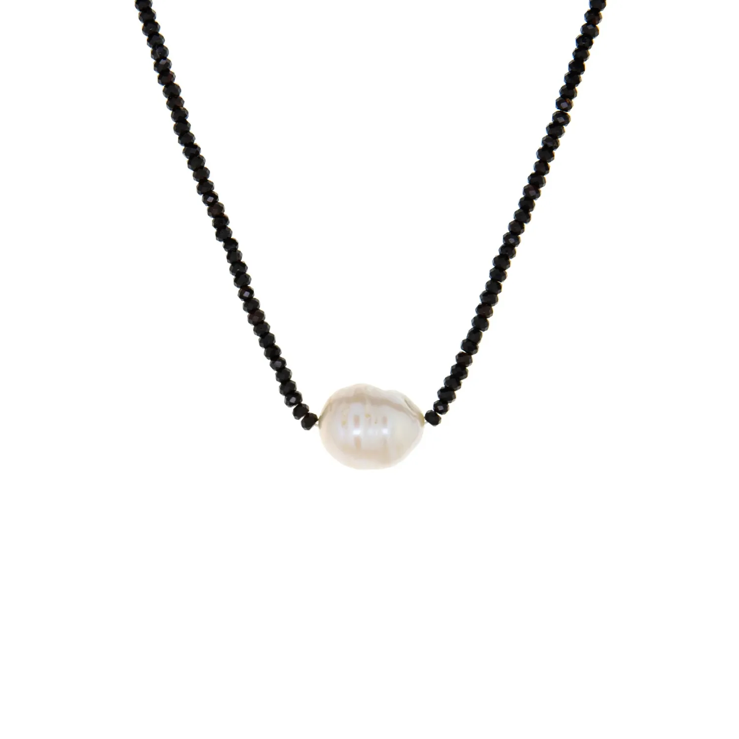 semi-precious stone necklace with pearl