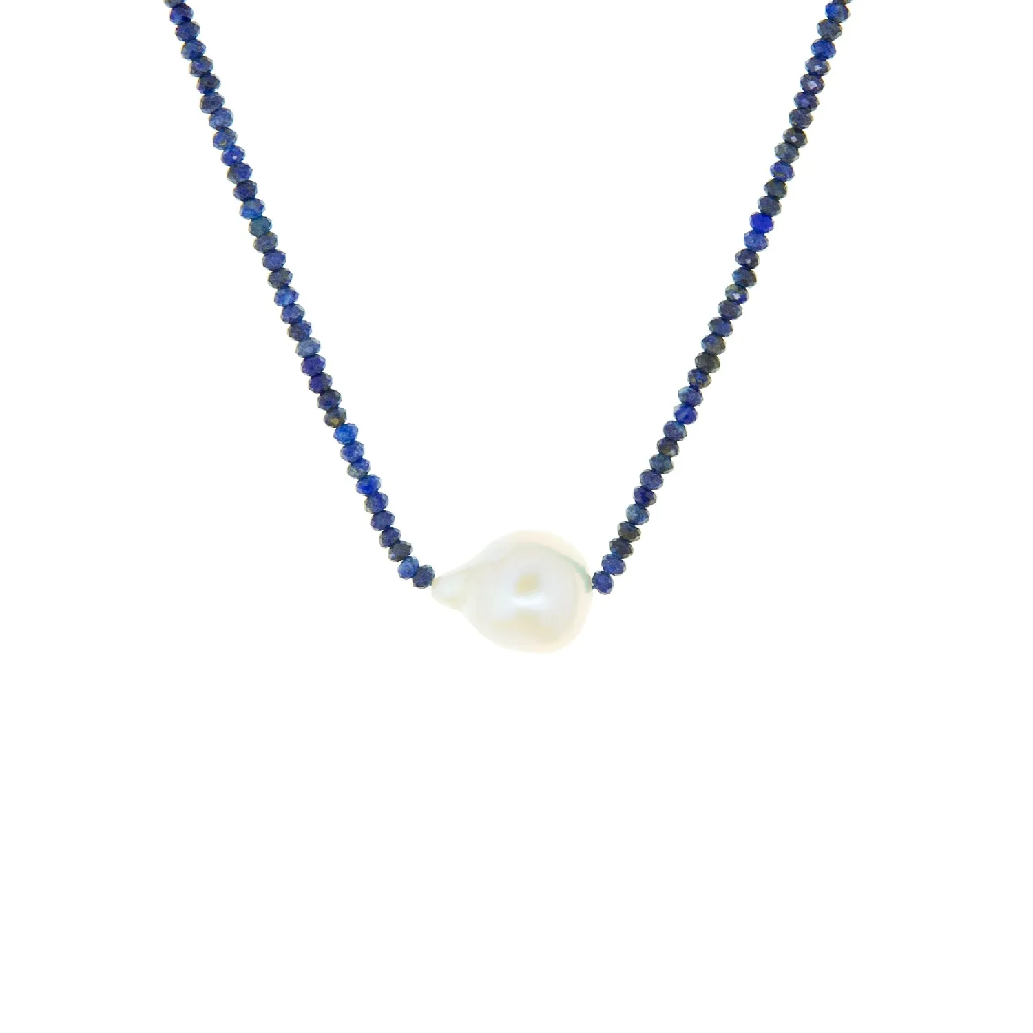 semi-precious stone necklace with pearl